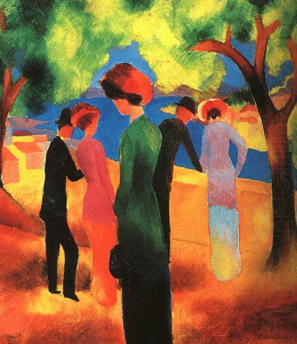 Woman in a Green Jacket, August Macke